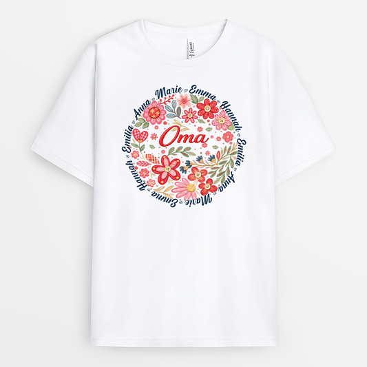 8047AGE1 3d druck effekt mama knopf oma  mama t shirt personalisiert garten 8047asyha