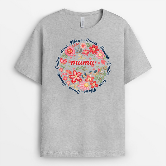 8047AGE2 3d druck effekt mama knopf oma  mama t shirt personalisiert garten 8047asyha
