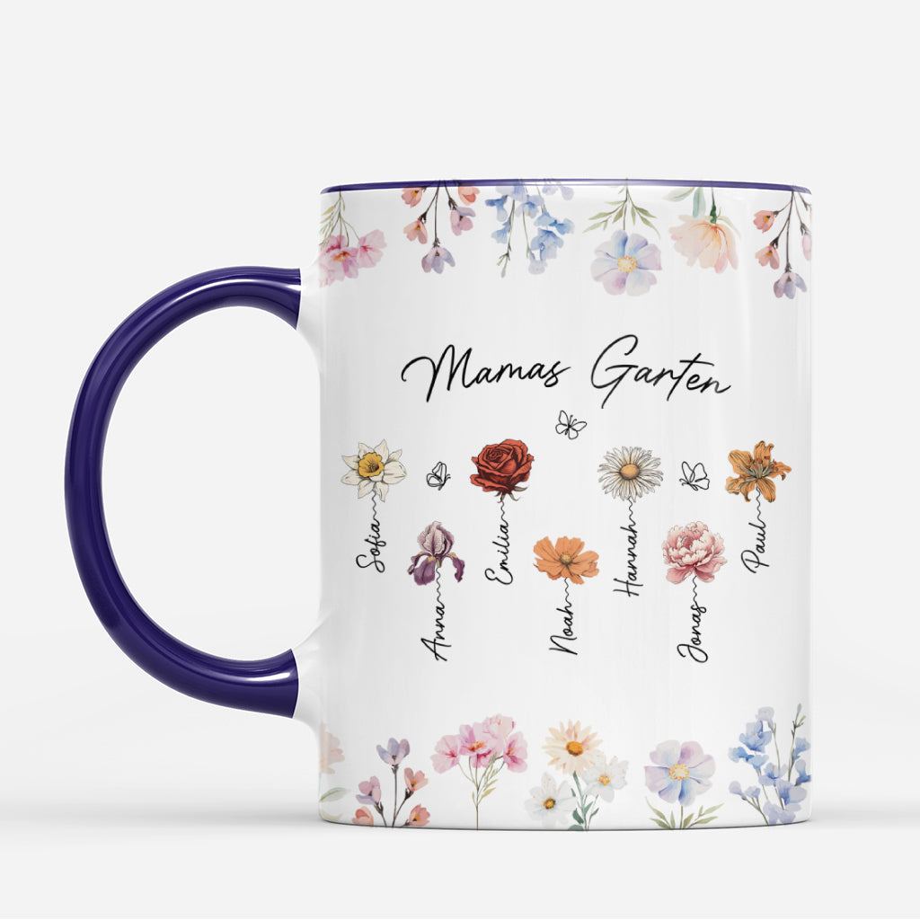 8054MGE2 omas garten schmetterlinge lineart mama  oma tasse personalisiert 8054m8y5a
