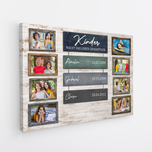 8055CGE2 kinder machen das leben grossartiger personalisierte leinwand mamapapa mit foto 8055csfma_83d35567 122d 46e8 b228 ceca0dfd63fd