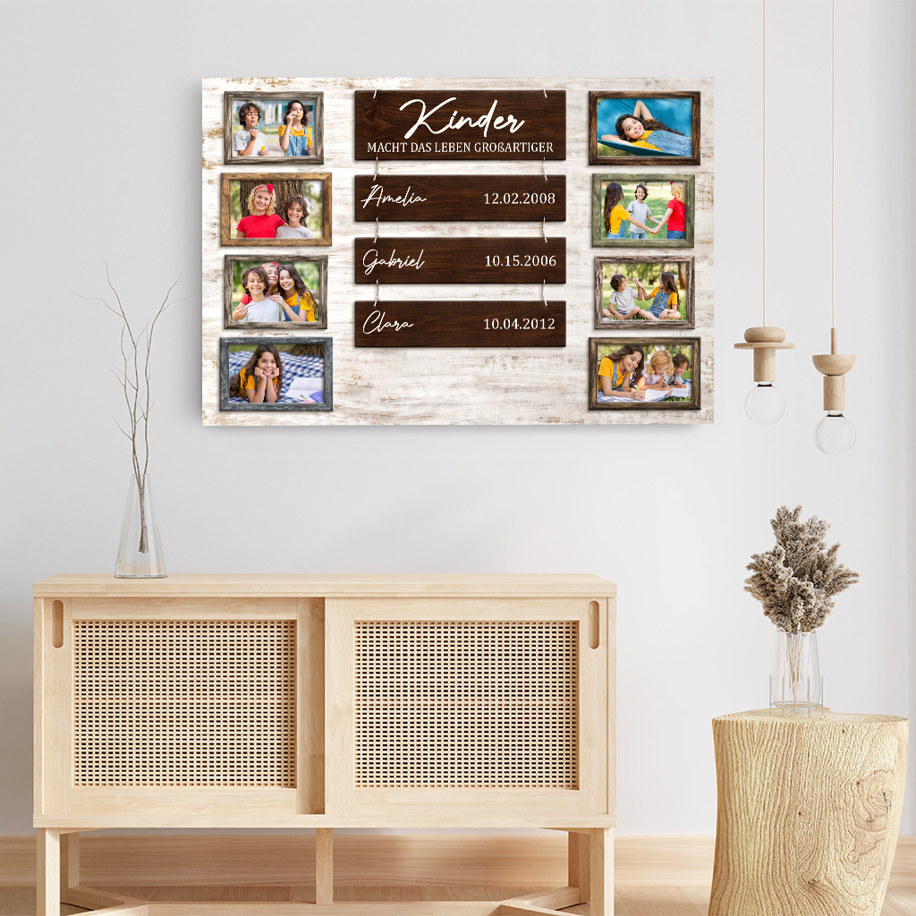 8055CGE3 kinder machen das leben grossartiger personalisierte leinwand mamapapa mit foto 8055csfma_f1d47fca c020 449c 9008 da769d7c72f7
