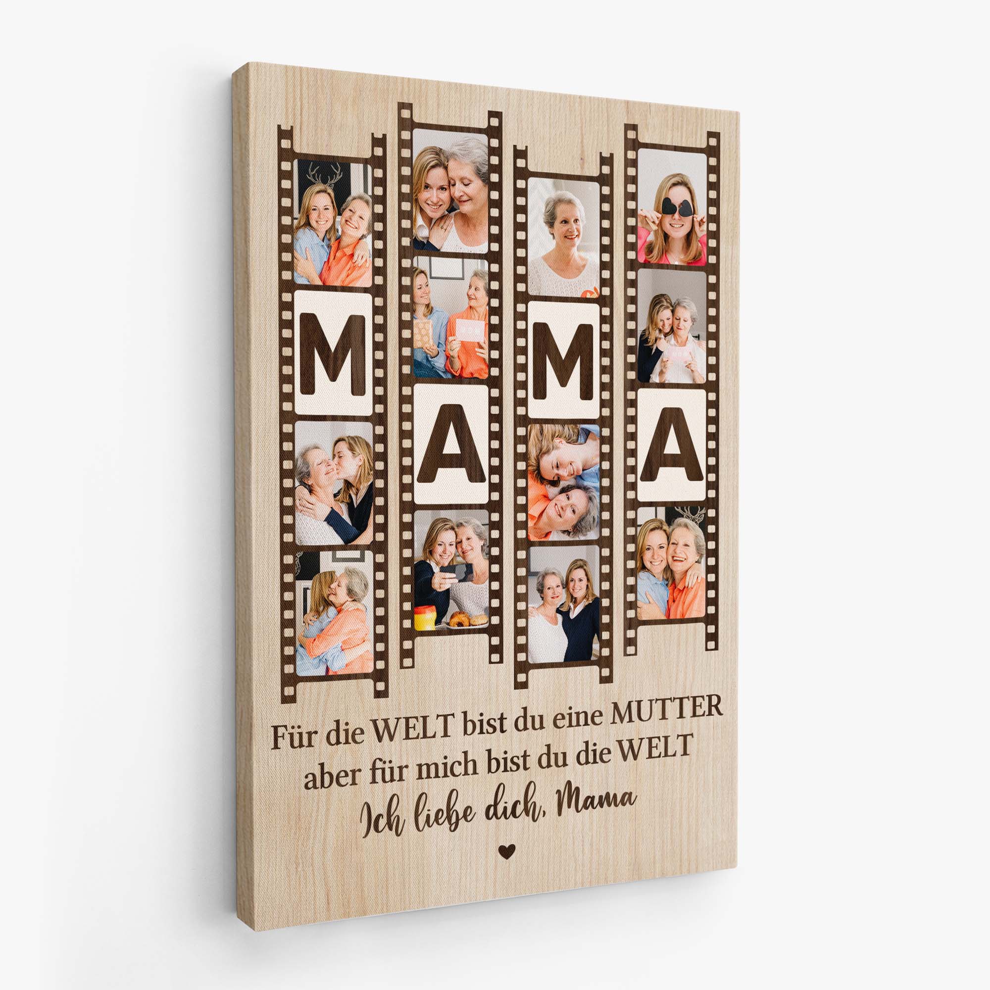 8067CGE1 fur die welt bist du ein papa fur uns bist du die welt personalisierte leinwand mama  papa mit foto rollfilm 8067c3vab_2