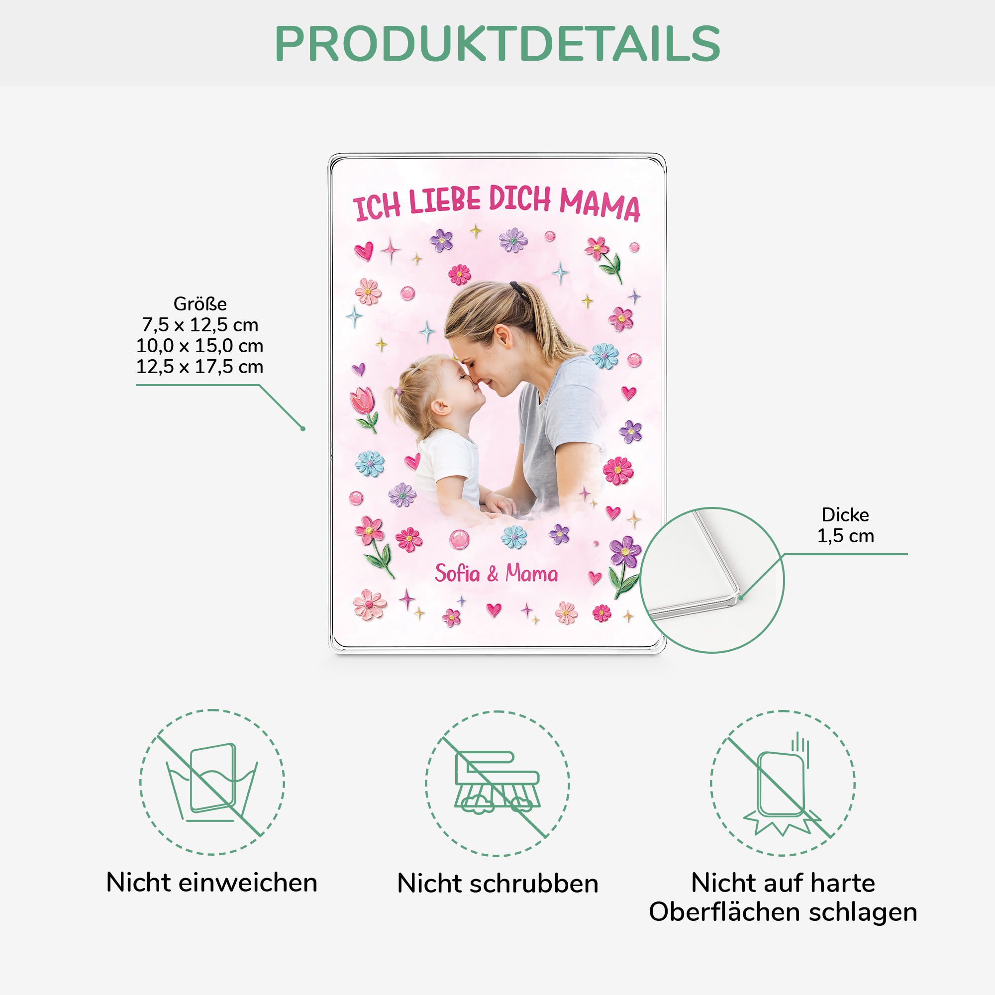 8100RGE3 ich liebe dich personalisierte geschenke foto  rechteck acryl aufsteller mamapapa 8100r8kaa