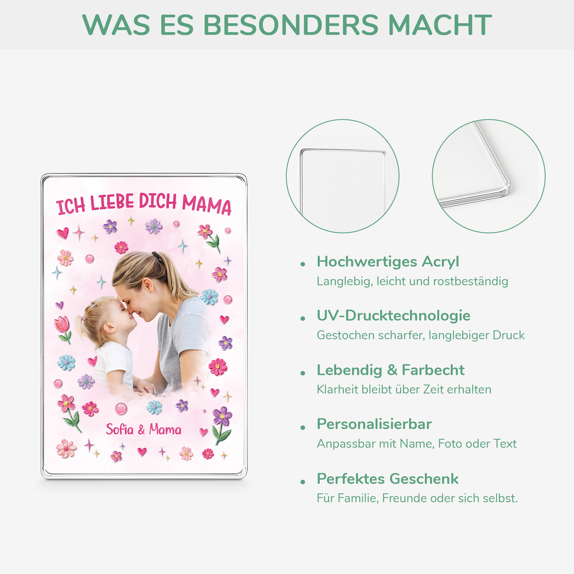 8100RGE4 ich liebe dich personalisierte geschenke foto  rechteck acryl aufsteller mamapapa 8100r8kaa