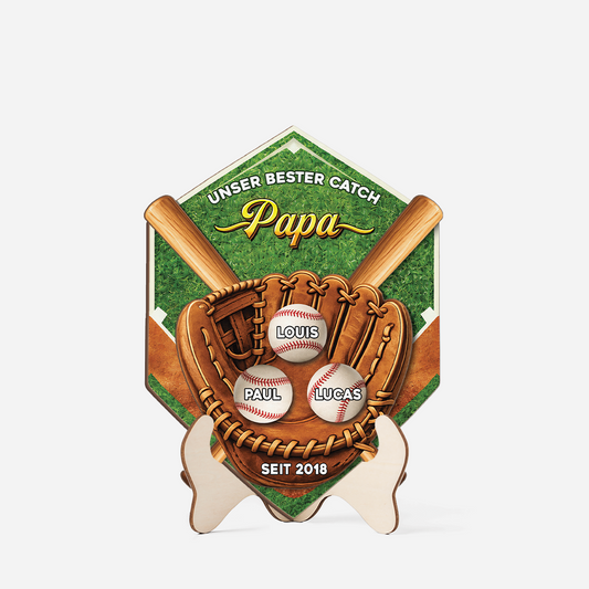 8113QGE1 3d druck effekt unser bester catch papa holzaufsteller personalisiert papaopa baseball 8113qsfhb