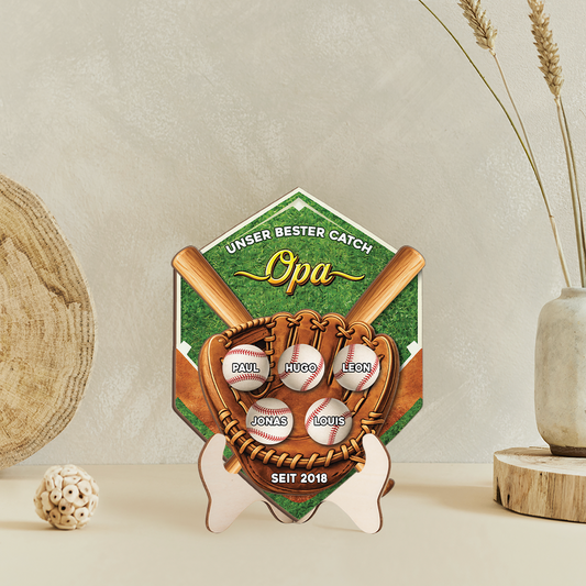 8113QGE2 3d druck effekt unser bester catch papa holzaufsteller personalisiert papaopa baseball 8113qsfhb