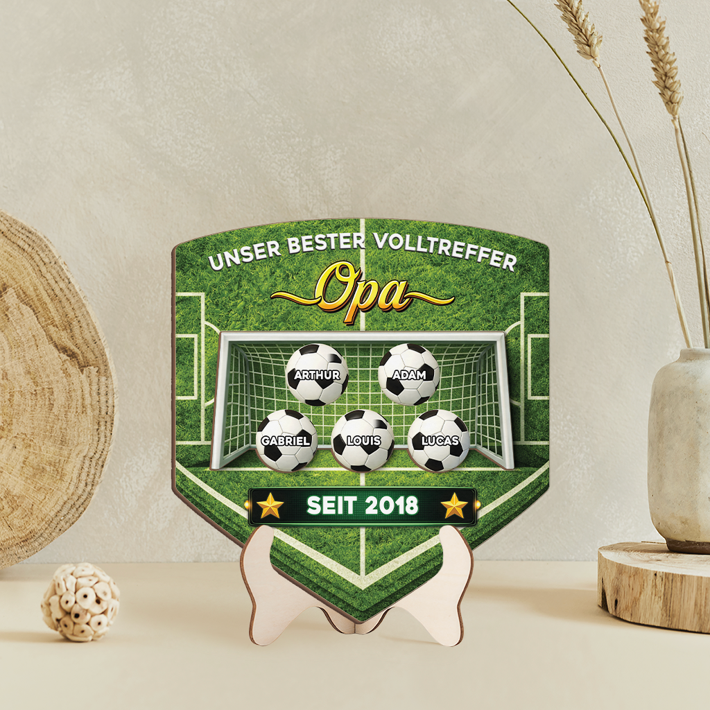 8114QGE2 3d druck effekt unser bester volltreffer papa holzaufsteller personalisiert papaopa fussball 8114qsfhb