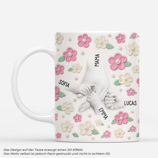 8118MGE1 3d druck effekt hand in hand personalisiertes geschenk  mama  oma tasse blute 8118m6qca