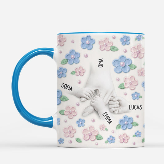 8118MGE2 3d druck effekt hand in hand personalisiertes geschenk  mama  oma tasse blute 8118m6qca