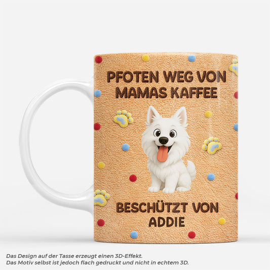 8159MGE1 3d druck effekt pfoten weg von mamas kaffee personalisierte tasse hund_ 8159mnvwc