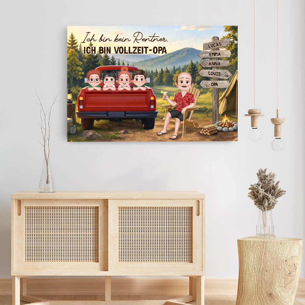 8160CGE3 ich bin kein rentner ich bin vollzeit opa personalisierte leinwand fur omaopa 8160csxwa