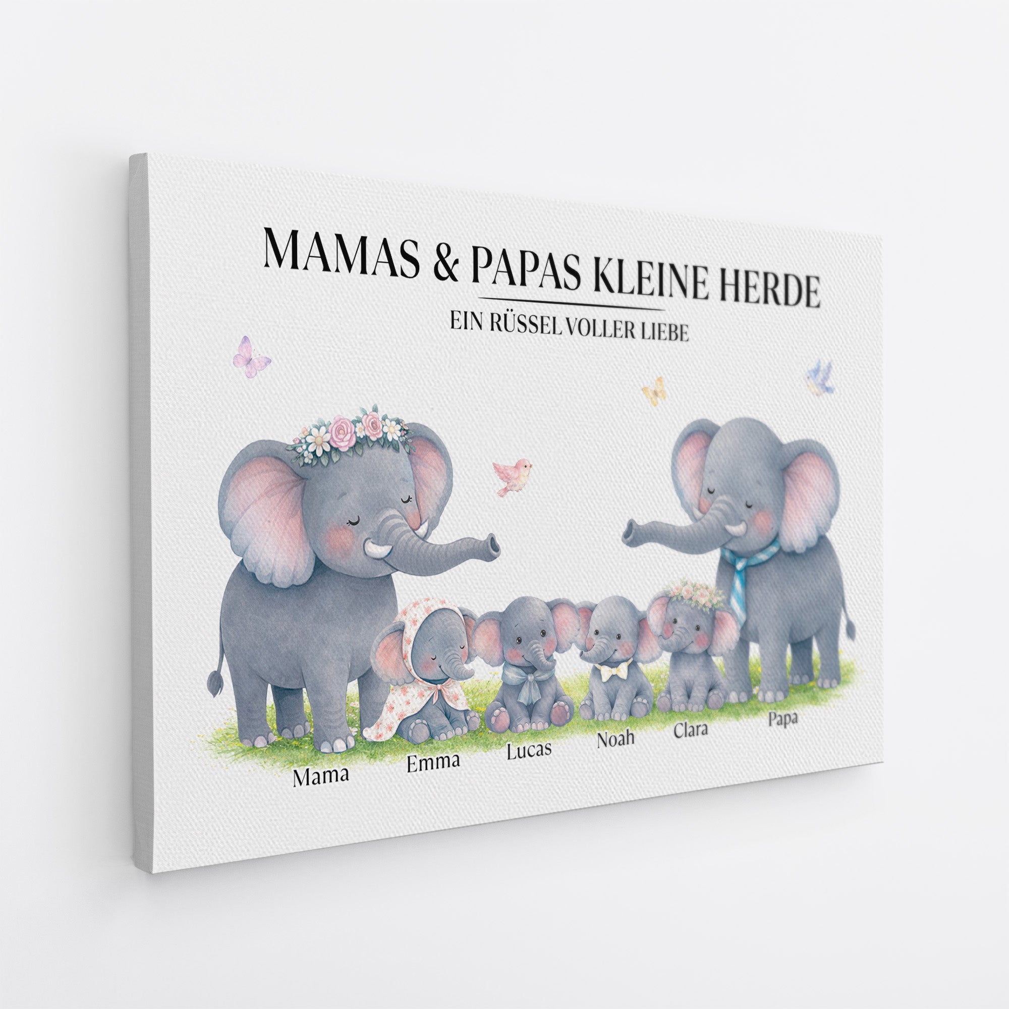 8168CGE1 mamas  papas kleine herde ein russel voller liebe personalisierte leinwand familie_ 8168cnvmi_3