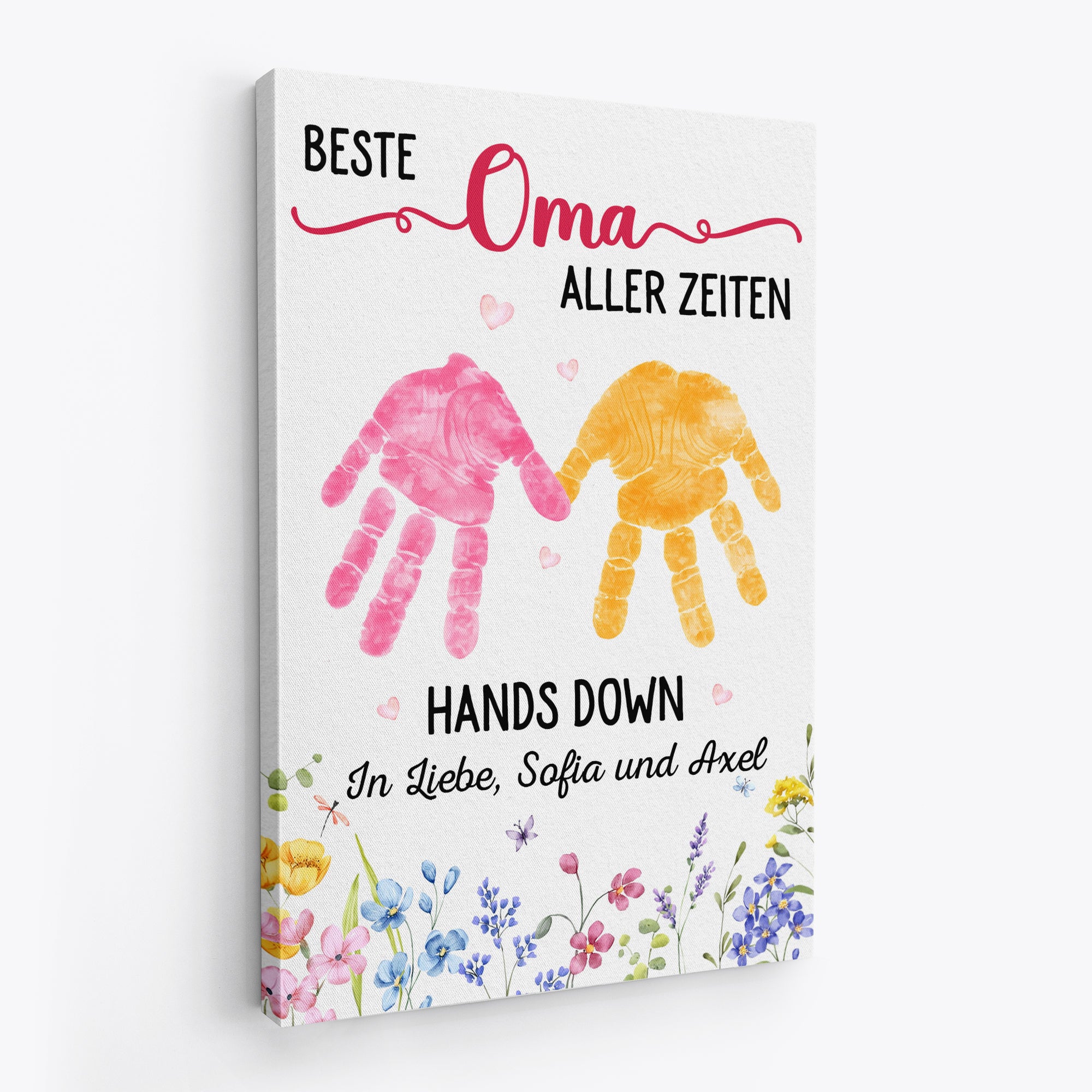 8177CGE2 beste mama aller zeiten handabdruck personalisierte leinwand mama  oma 8177cnpaa