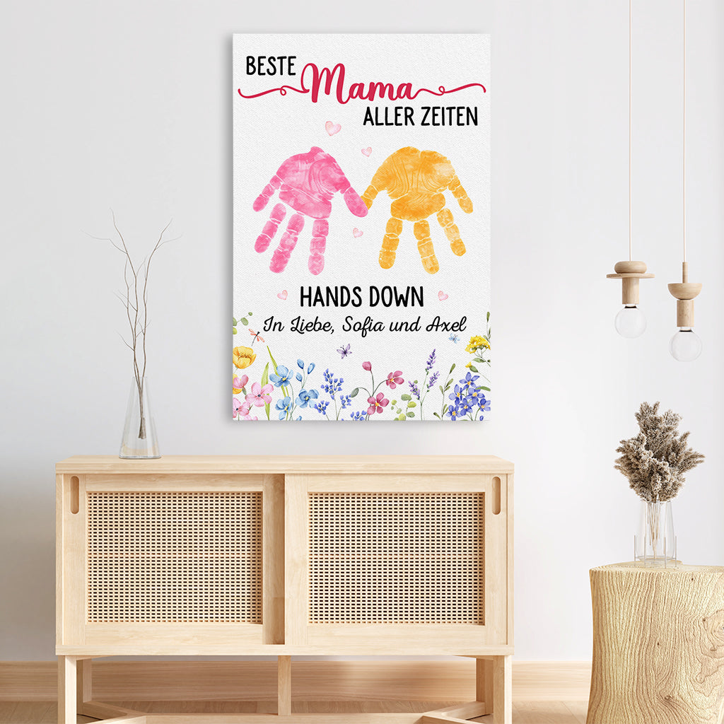 8177CGE3 beste mama aller zeiten handabdruck personalisiertes geschenk  leinwand mama  oma 8177cnpaa