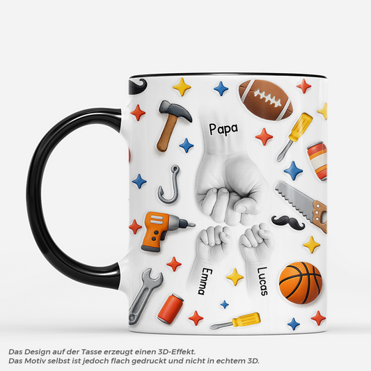8189MGE1 3d druck effekt faustgruss werkzeug  balle opapapa tasse personalisieren 8189mtfab