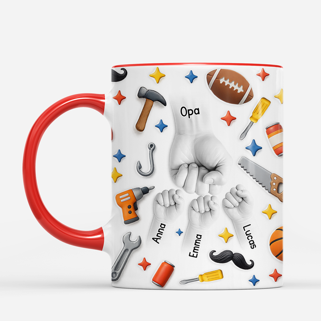 8189MGE2 3d druck effekt faustgruss werkzeug  balle opapapa tasse personalisieren 8189mtfab