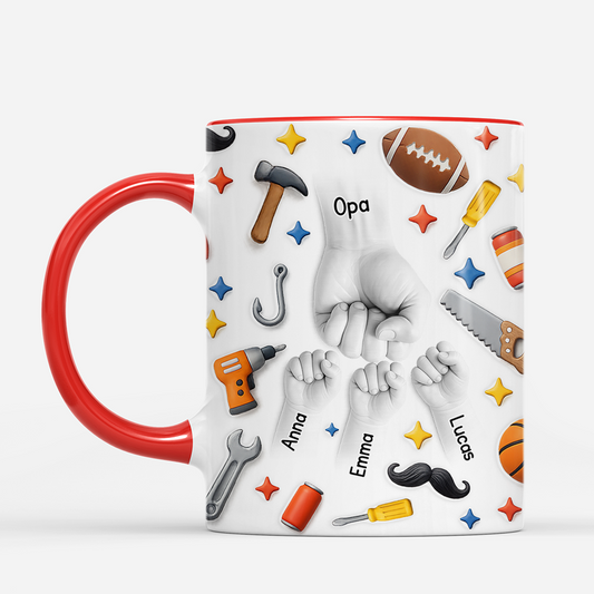 8189MGE2 3d druck effekt faustgruss werkzeug  balle opapapa tasse personalisieren 8189mtfab
