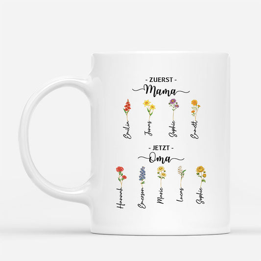 8192MGE1 erst mama jetzt oma personalisierte tasse glitzer blumen 8192m8v5a_2