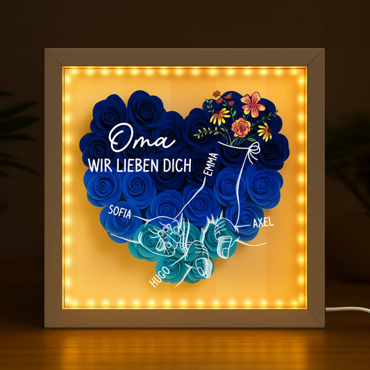 8208OGE2 mama wir lieben dich blumen 3d bilderrahmen personalisiert mamaoma 8208o6paa