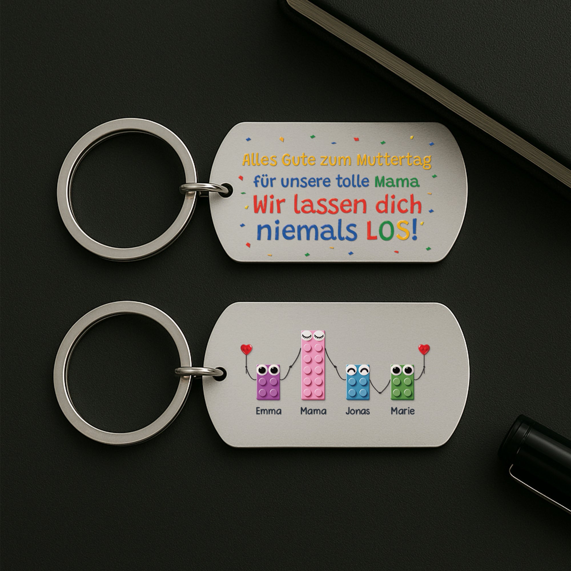 8216JGE2 3d druck effekt alles gute zum vatertagmuttertag aluminium schlusselanhanger papa personalisiert_ mama lego 8216j8qnb