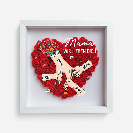 8227OGE1 oma wir lieben dich blumen 3d bilderrahmen personalisiert omamama 8227o6p5a