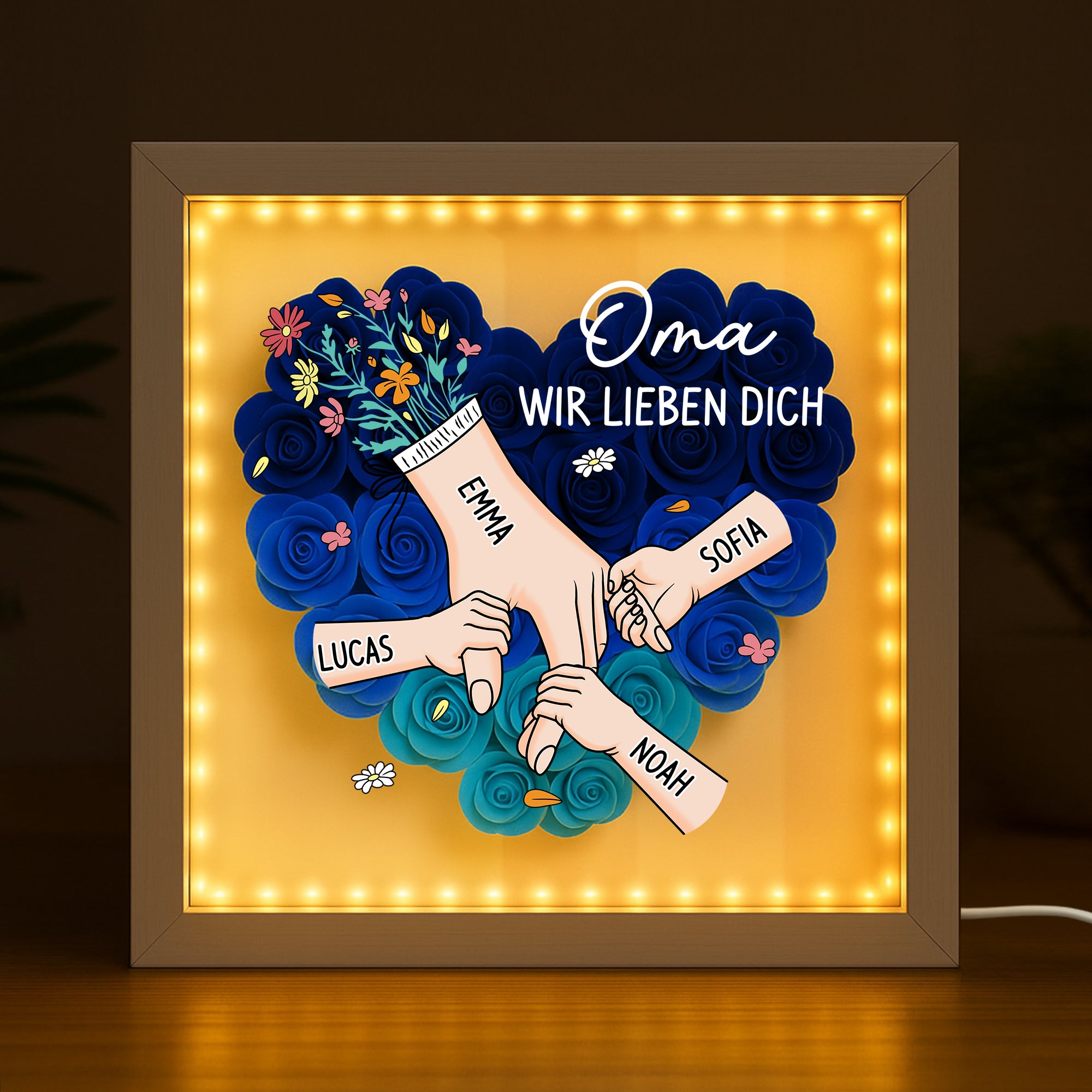 8227OGE2 oma wir lieben dich blumen 3d bilderrahmen personalisiert omamama 8227o6p5a