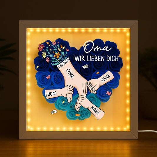 8227OGE2 oma wir lieben dich blumen 3d bilderrahmen personalisiert omamama 8227o6p5a