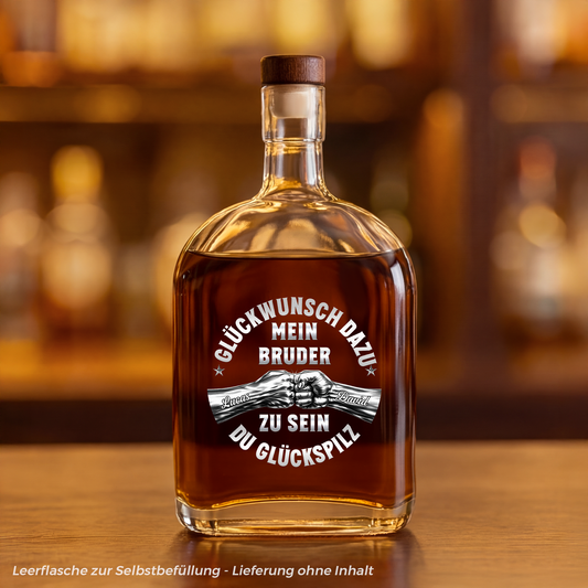 8257IGE1 3d druck effekt herzlichen gluckwunsch du bist mein bruder personalisierte whiskyflasche manner 8257isfwe