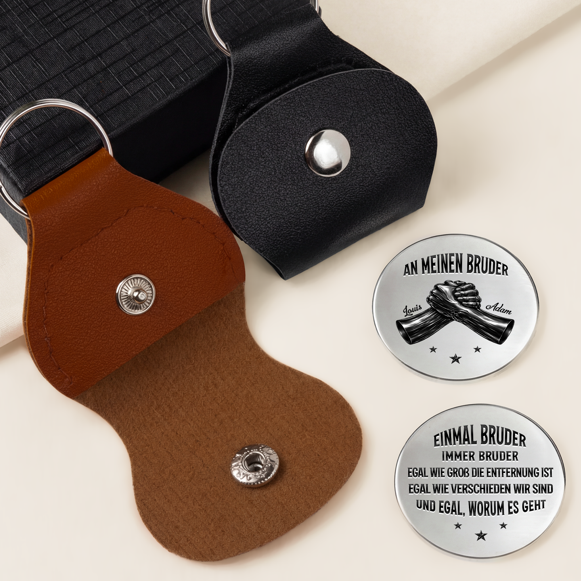 8258AGE2 3d druck effekt einmal bruder immer bruder pocket hug schlusselanhanger personalisiert_ manner schwarz 8258ajsfte