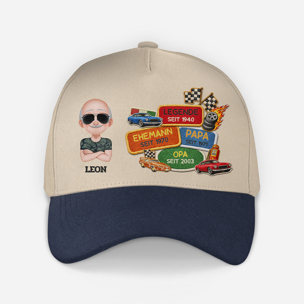 8290JGE2 3d druck effekt legende ehemann papa opa personalisierte kappen armeemuster 8290jspnb