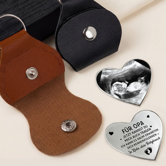 8296AGE2 ich kann es kaum erwarten personalisiertes geschenk werdender papa_  herz pocket hug schlusselanhanger ultraschallfoto 8296ajaq5b