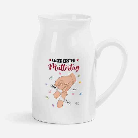 8308OGE1 unser erster muttertagvatertag keramik vase personalisiert mama papa 8308otewa