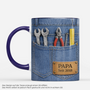 8327MGE1 3d druck effekt papa seit opa papa tasse personalisieren jeans 8327msftb