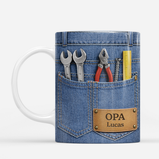 8327MGE2 3d druck effekt papa seit opa papa tasse personalisieren jeans 8327msftb