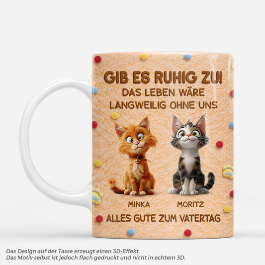 8349MGE1 3d druck effekt das leben ware ohne katze langweilig katzen tasse personalisiert sherpa 8349mcqnd