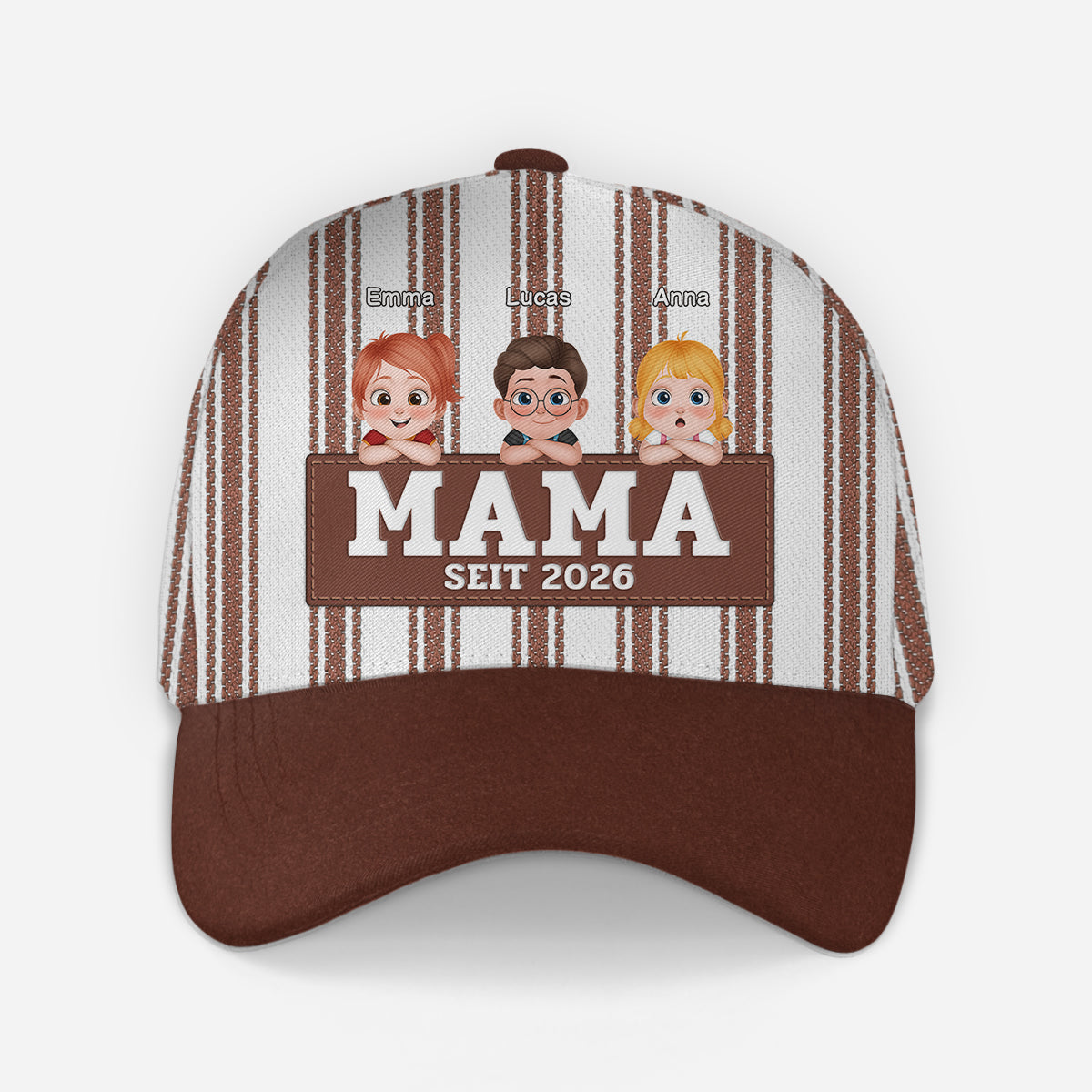 8369JGE1 papa seit personalisierte kappen papa mama cartoon streifen 8369j 2