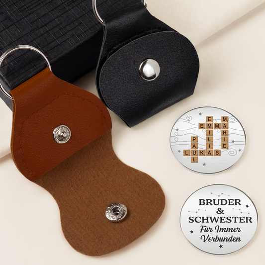 8372AGE2 geschwister pocket hug schlusselanhanger kreuzwortratsel personalisiert 8372aj6fca