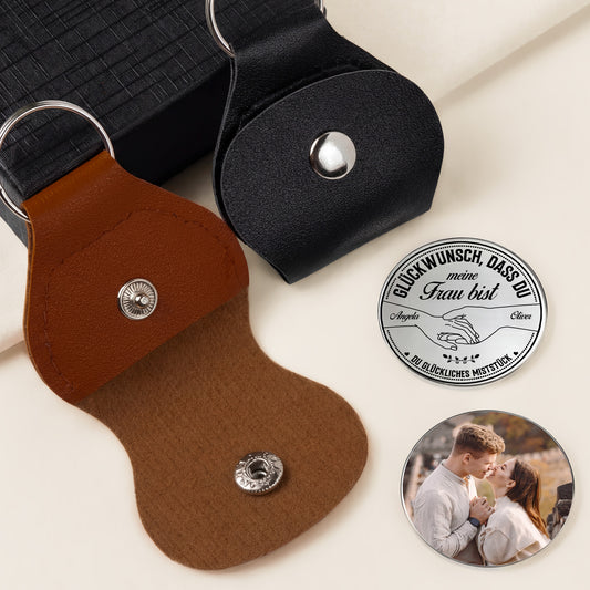 8401AGE2 gluckwunsch dass du mein mann bist personalisierte paar geschenke  pocket hug schlusselanhanger foto 8401ajapbg