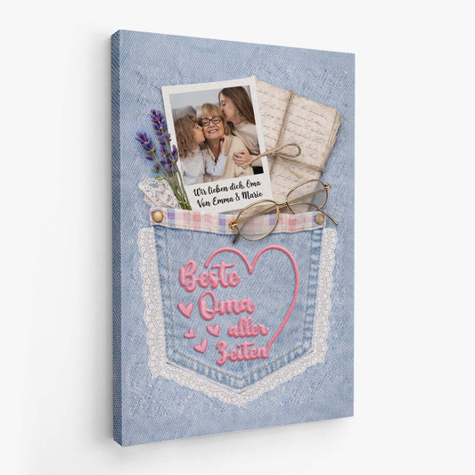 8412CGE2 3d druck effekt beste mama aller zeiten personalisierte geschenke foto  leinwand mama oma jeans 8412cnlna