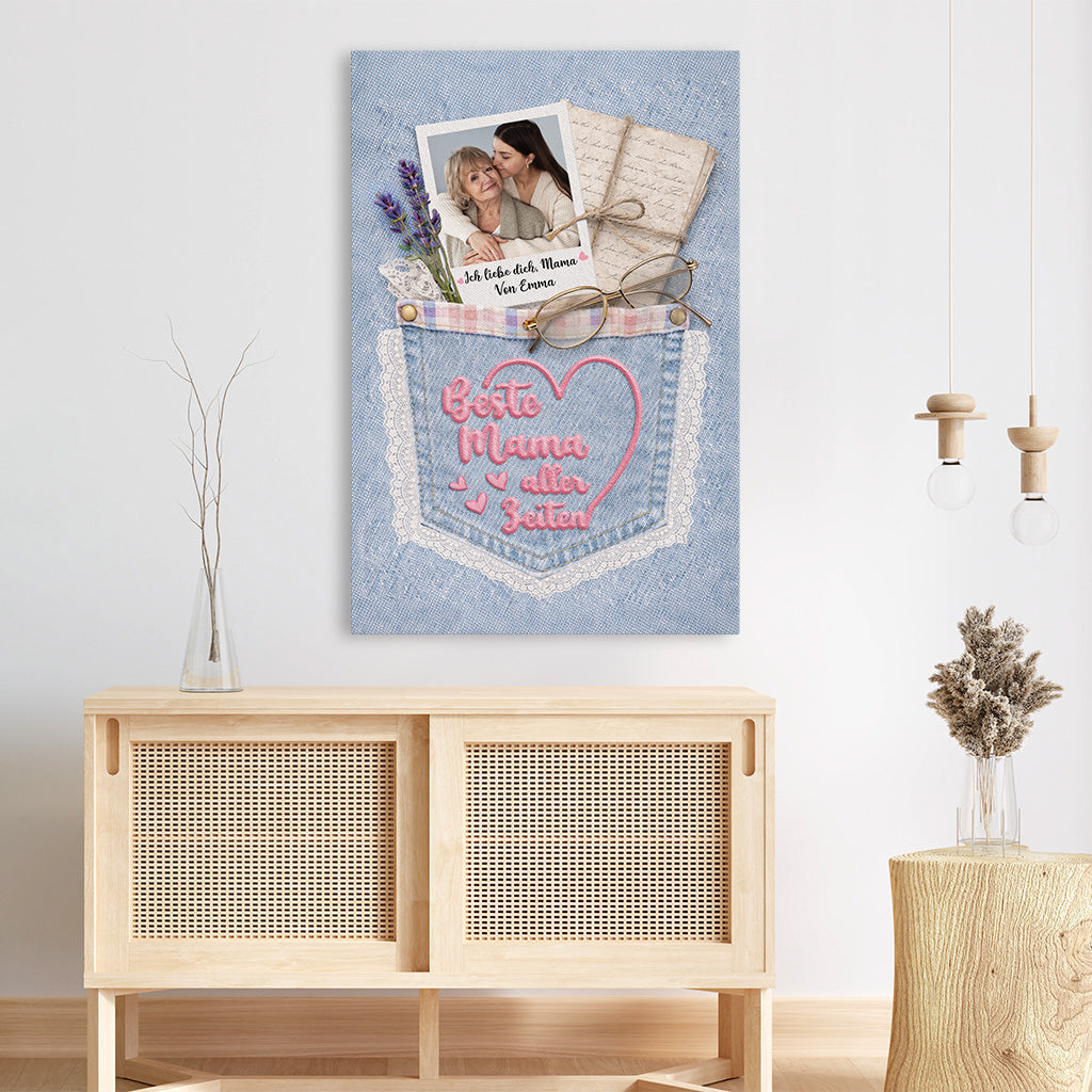 8412CGE3 3d druck effekt beste mama aller zeiten personalisierte geschenke foto  leinwand mama oma jeans 8412cnlna