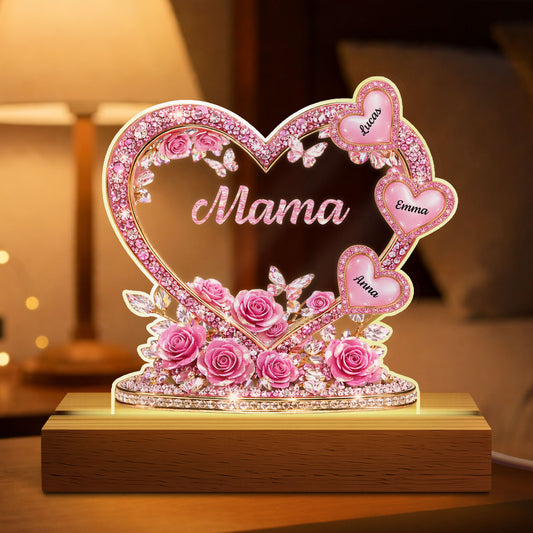 8422LGE1 3d druck effekt mama grosses herz blumen personalisiertes nachtlicht_ mama oma 8422lcvwa
