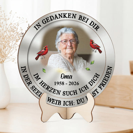 8426QGE2 du hast deinen frieden gefunden holzaufsteller personalisiert opa oma zur erinnerung 8426qcpab