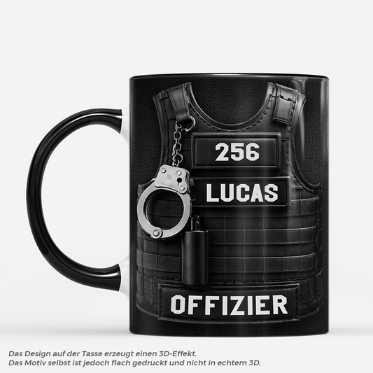 8442MGE1 3d druck effekt polizei ausrustung personalisierte tasse fur manner offizier  8442msemb