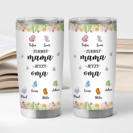 8457TGE2 3d druck effekt erst mama jetzt oma 590ml thermobecher personalisiert_ schmetterlinge 8457t8pca