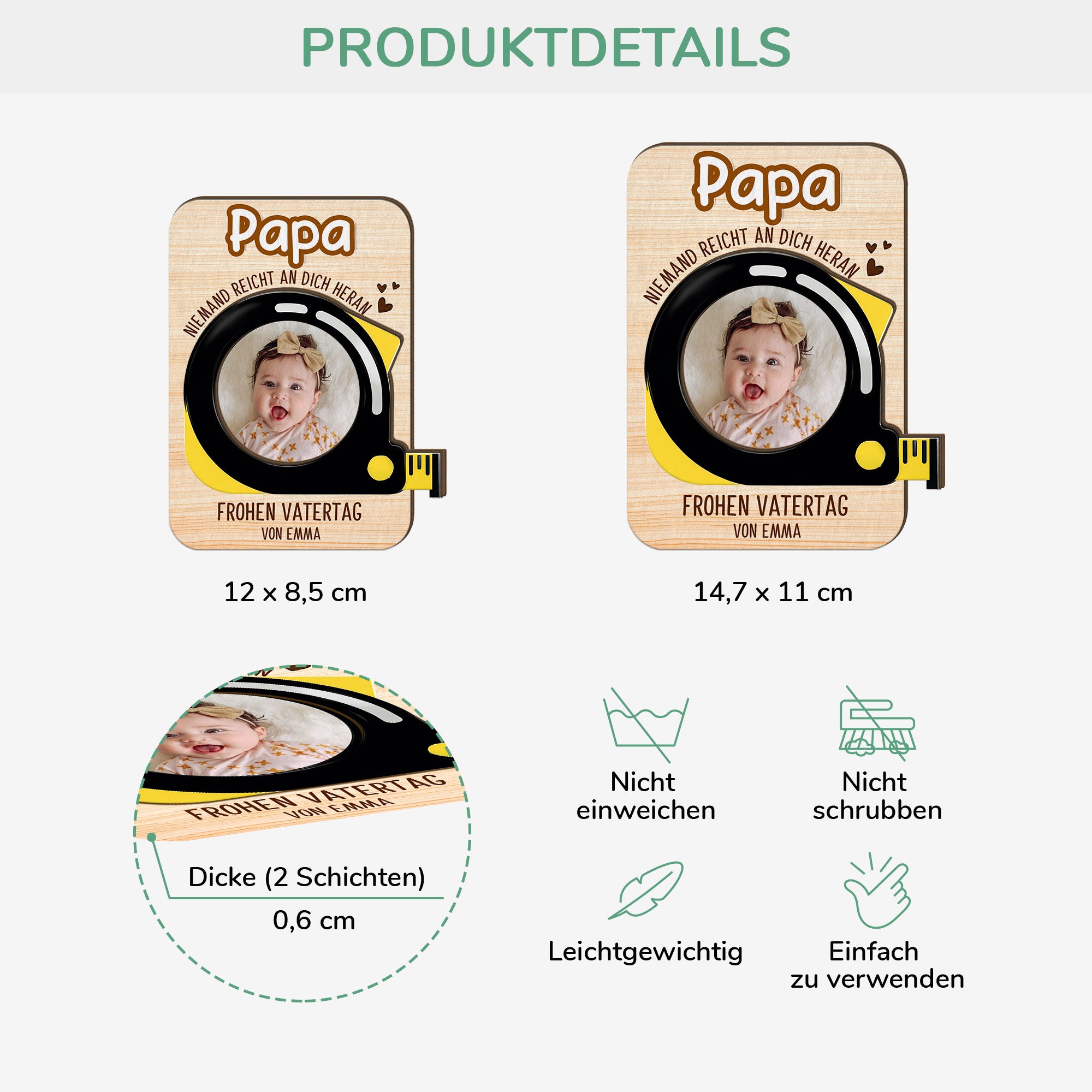 8473GGE1 niemand reicht an dich heran personalisierter auto visier clip foto papa opa 8473g6vlb_3