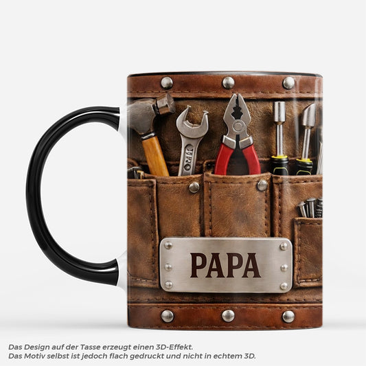 8479MGE1 3d druck effekt papas werkstatt personalisiertes geschenk  opa papa tasse braun 8479m6cwb