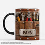 8479MGE1 3d druck effekt papas werkstatt personalisiertes geschenk  opa papa tasse braun 8479m6cwb