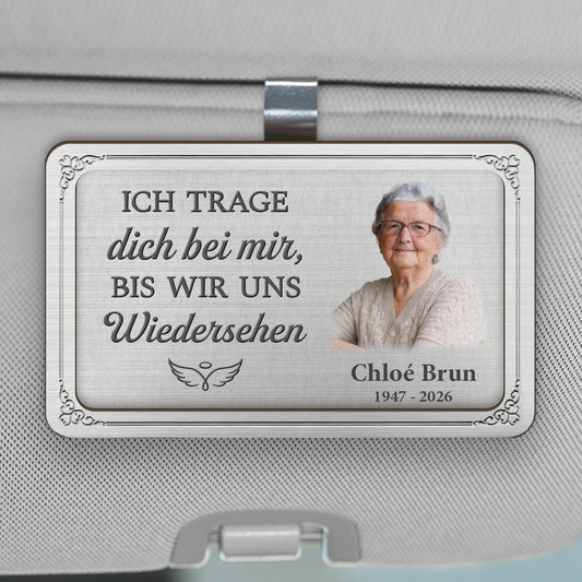 8511GGE1 du bist immer in meinem herzen personalisierter auto visier clip foto papa mama zur erinnerung 8511gtlwa