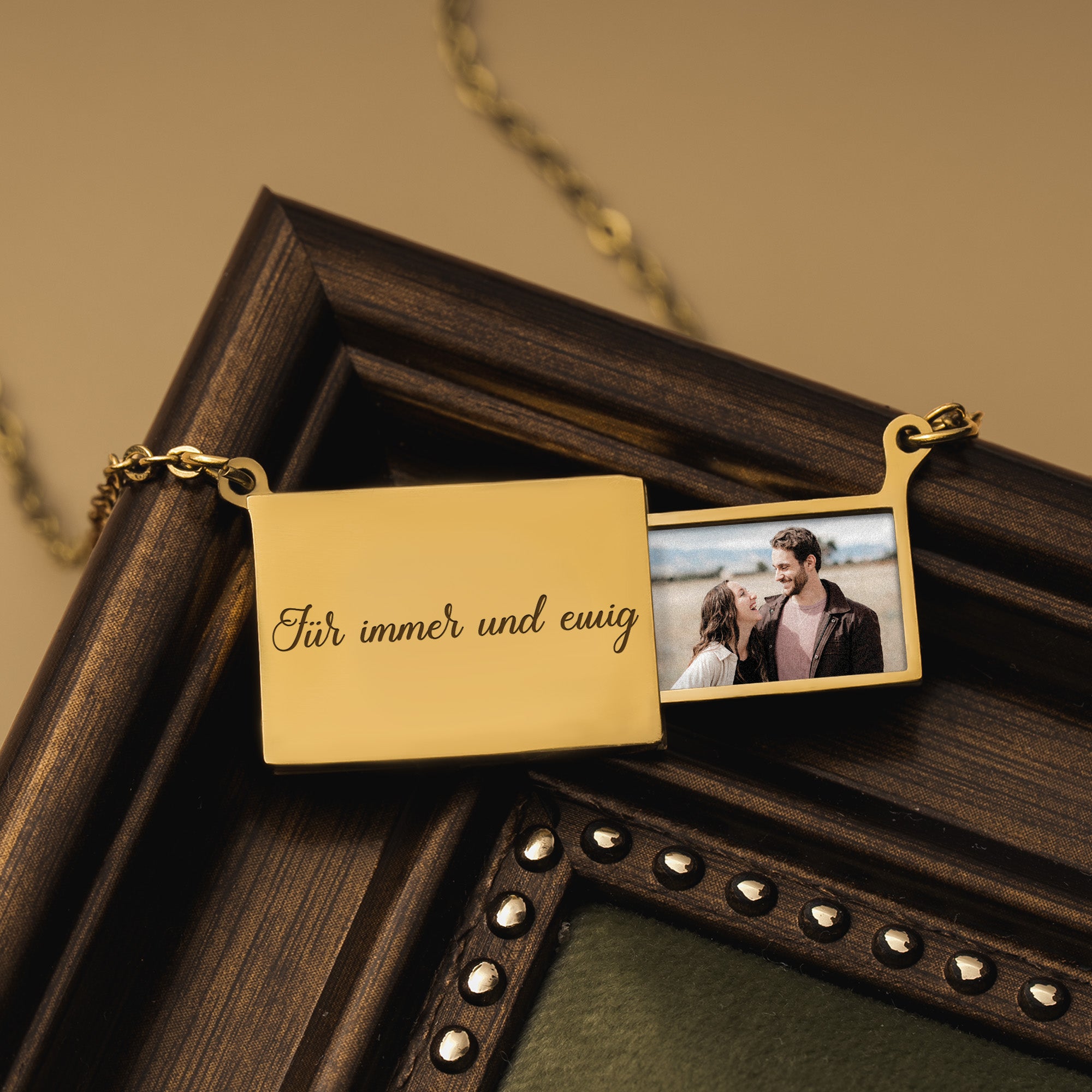 8525JGE2 fur immer und ewig briefumschlag kette personalisierte kette mit bild paar 8525jcl5a