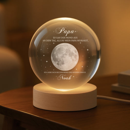 8528LGE2 so sah der mond aus als du mama wurdest personalisiertes geschenk  kristallkugel mama oma mondphase 8528lcfba